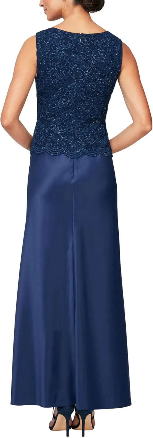 Alex Evenings Women's Two Piece Mother of The Bride Dress with Lace Jacket (Petite and Regular Sizes)