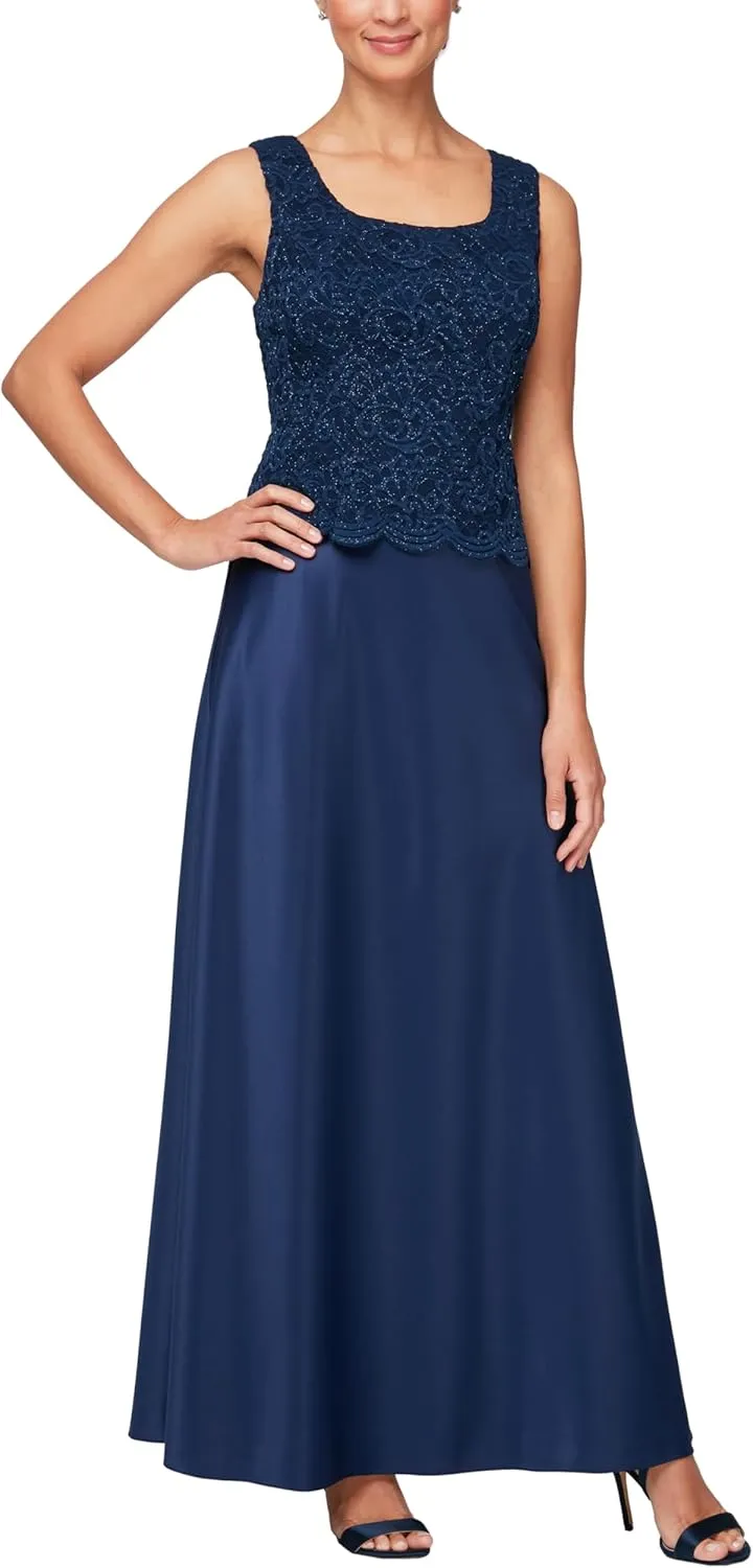 Alex Evenings Women's Two Piece Mother of The Bride Dress with Lace Jacket (Petite and Regular Sizes)