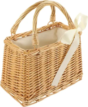 Alipis Wicker Handbag Women Beach Bags,Woven Basket Handbag Straw Handbags For Women 2023 Square Rattan Bag