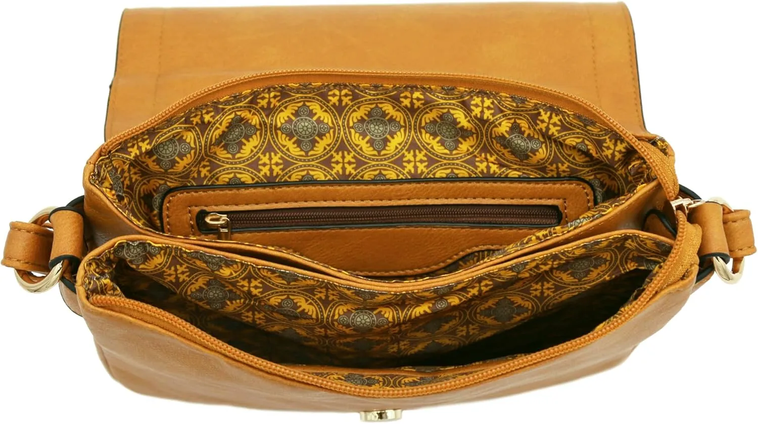 ALYSSA Double Compartment Large Flapover Crossbody Bag