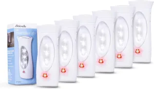 Amerelle LED Emergency Lights for Home Power Failure, 6 Pack - Triple Function Power Failure Light and Plug in Flashlight Combo, with Rechargeable Battery - Be Snow Storm & Hurricane Ready (71134)