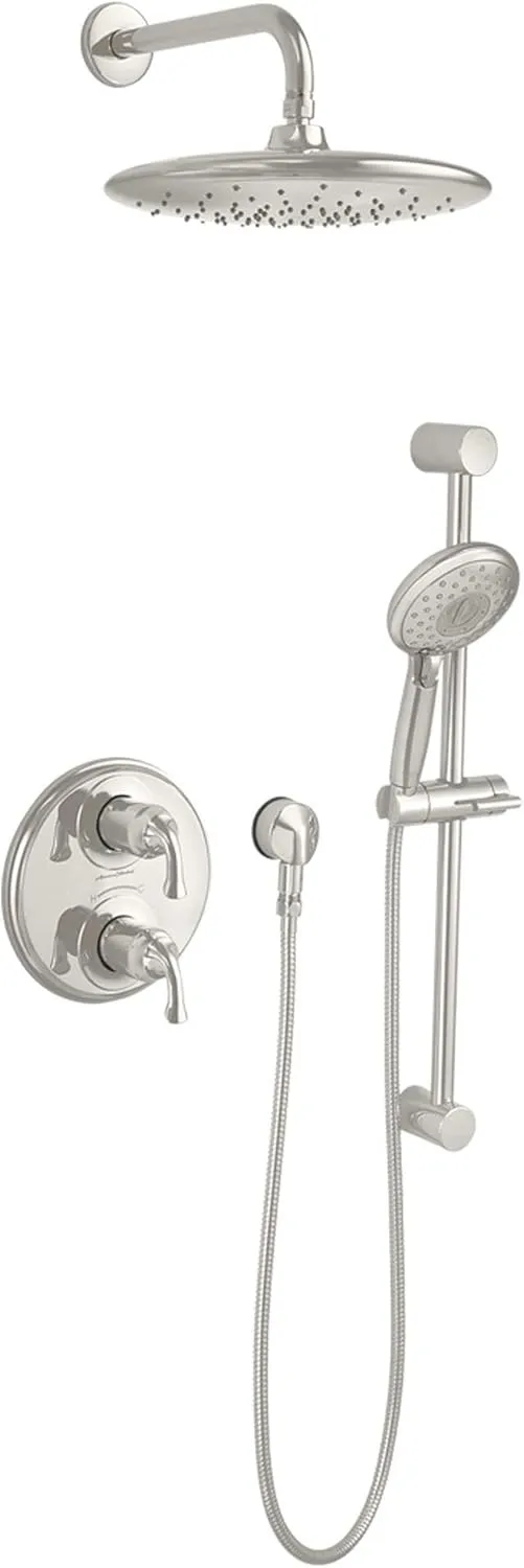 American Standard 1660730.013 Round Handheld Shower Head Slide Bar 30 inch, Polished Nickel