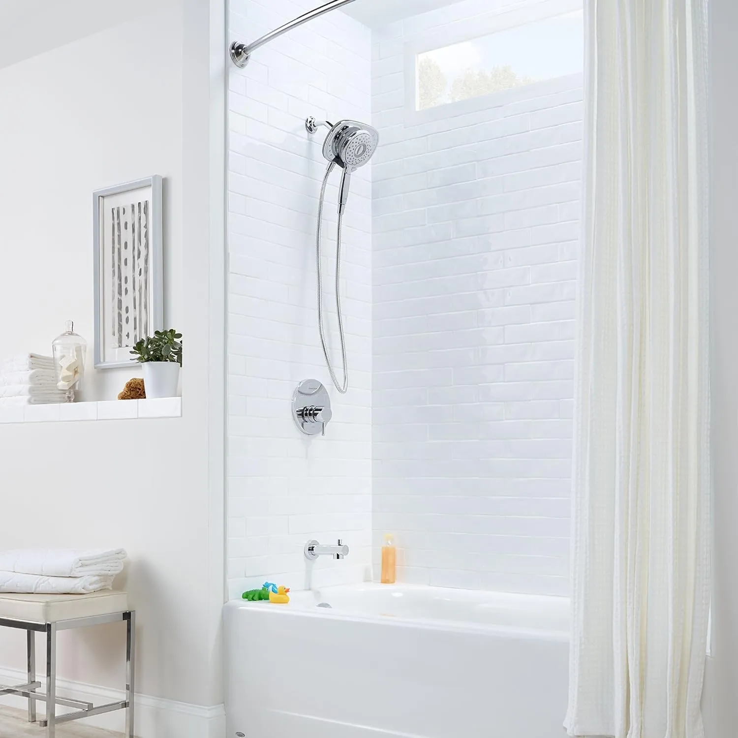 American Standard 9038254.002 Spectra Plus Duo 4-Function 2-in-1 Handheld and Fixed Shower Head 1.8 GPM, Polished Chrome