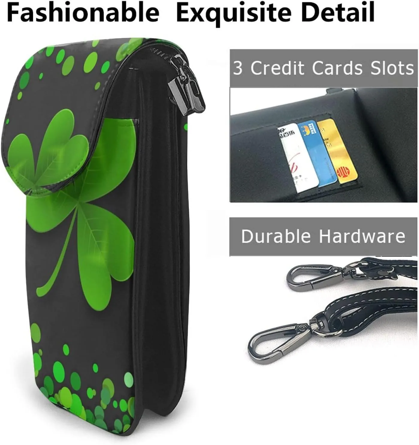 AMRANDOM Leather Small Crossbody Bags for Women Cell Phone Purse Wallet Adjustable Strap