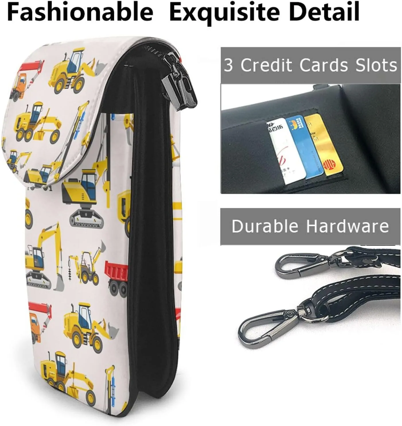 AMRANDOM Small Crossbody Bags for Women Men PU Leather Cell Phone Purse Wallet