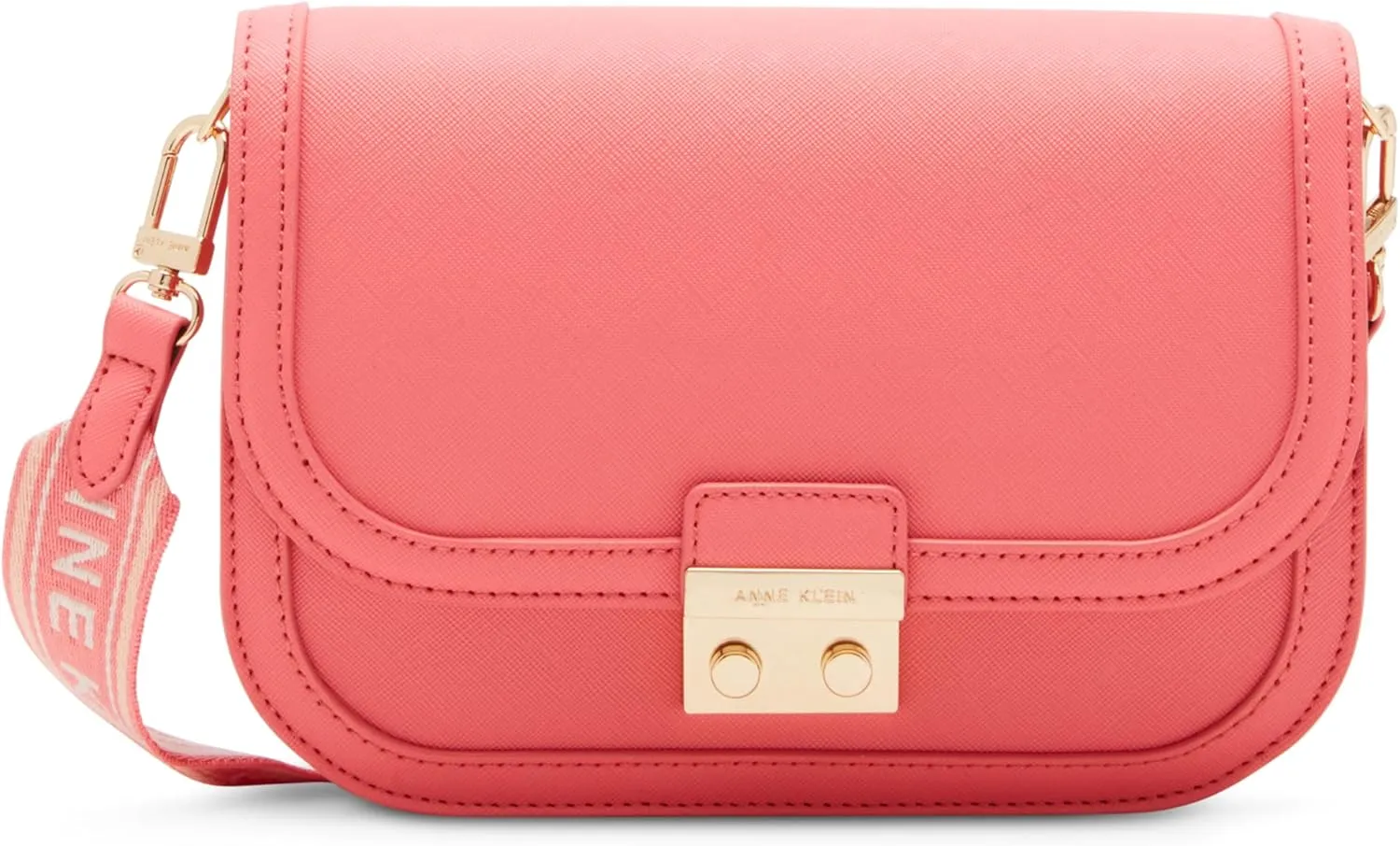 Anne Klein Medium Flap Crossbody with Push Lock and Web Strap