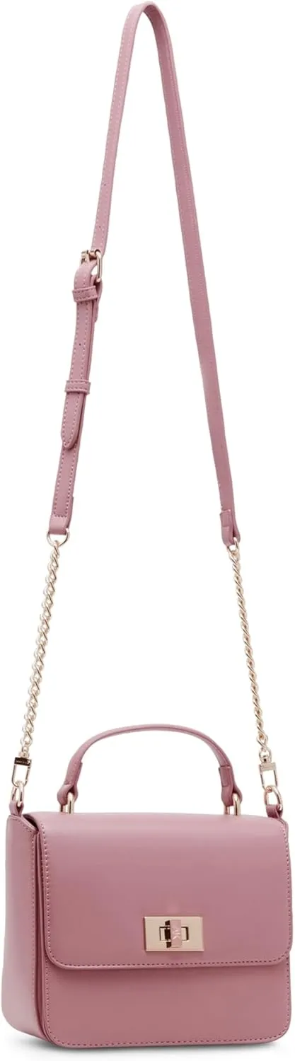Anne Klein Small Square Flap Crossbody with Enamel Turn Lock
