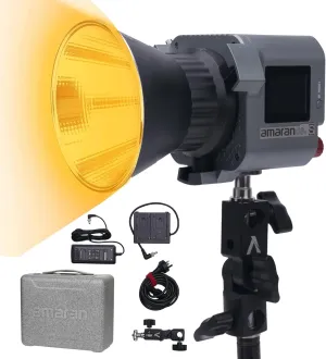 Aputure Amaran COB 60X S LED Video Light Bowens Mount,33,300 lux @1m Bi-Color 2700-6500k Photography Studio Lighting,AC/DC Power Support with App Control for Studio Live Streaming Video Shooting