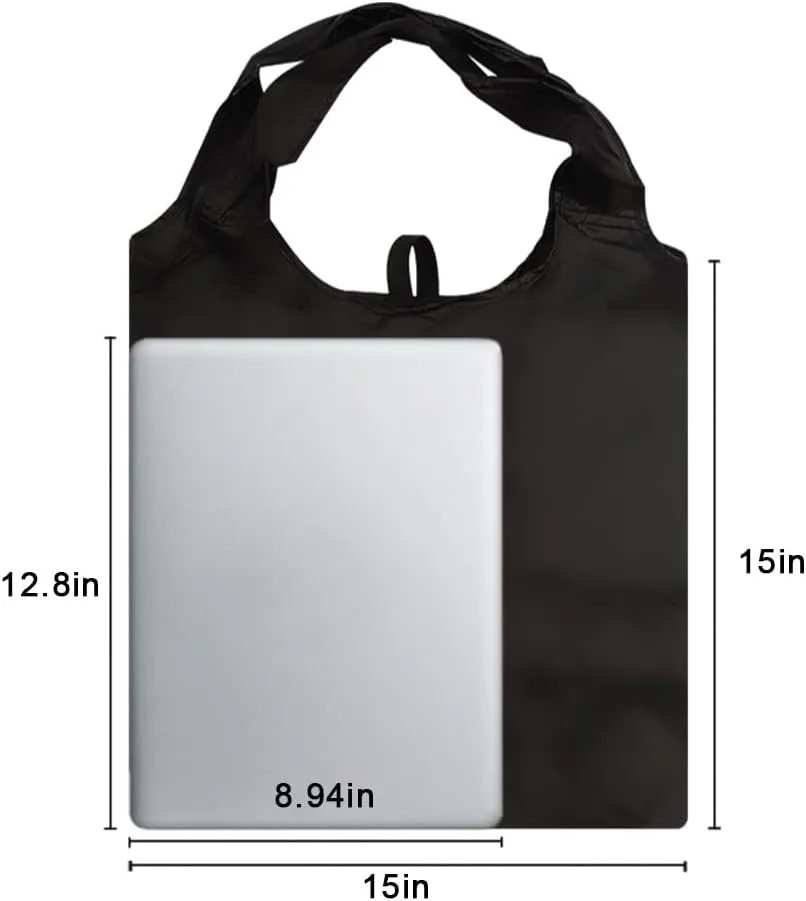 Aricsen 10 Pack Durable Colorful Folding Reusable Grocery Bags Handles Bulk Strong, Recycle Shopping Foldable Lightweight Kitchen Large Washable Pocket Nylon, Polyester Color Cloth Fabric