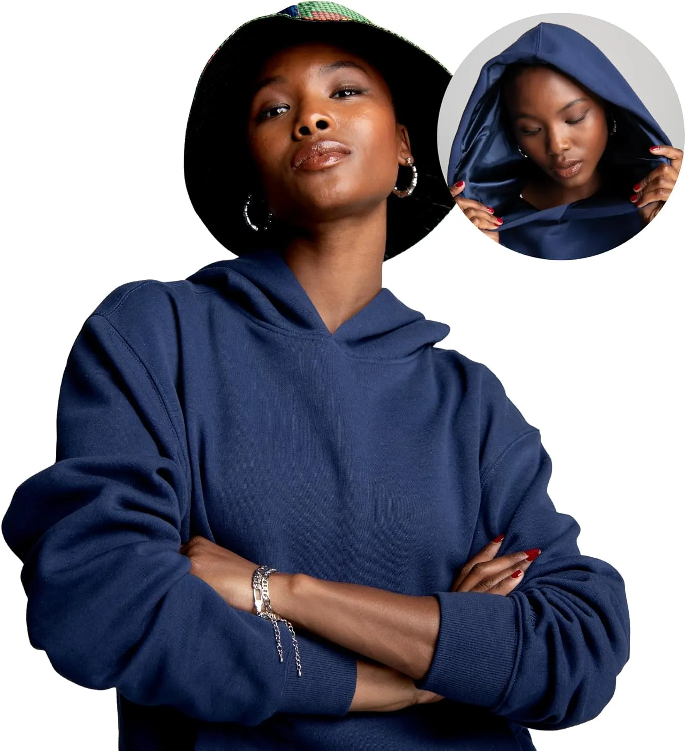 ARRIA Satin Lined Hoodie – Oversized Hood for Frizz Free Hair, Premium Fabric, Women’s Fashion, Fall Winter Spring Essential