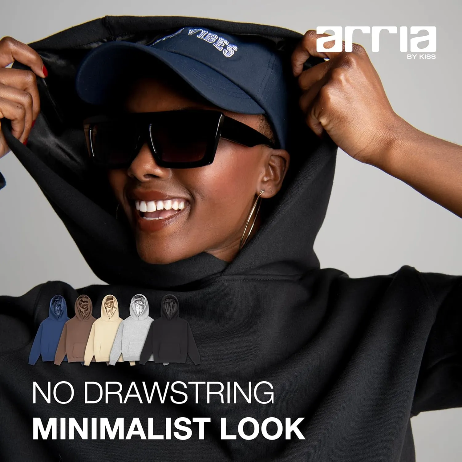 ARRIA Satin Lined Hoodie – Oversized Hood for Frizz Free Hair, Premium Fabric, Women’s Fashion, Fall Winter Spring Essential