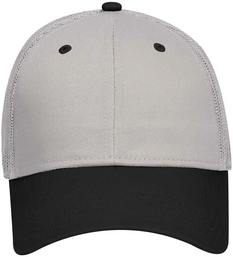 Ashen Fane 6 Panel Blend Twill Structured Low Profile Mesh Back Snapback Trucker Hat