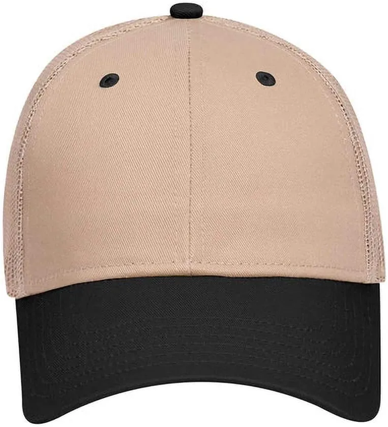 Ashen Fane 6 Panel Blend Twill Structured Low Profile Mesh Back Snapback Trucker Hat