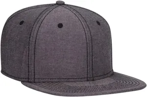 Ashen Fane 6 Panel Structured Mid Profile Flat Bill Adjustable Snapback Hat