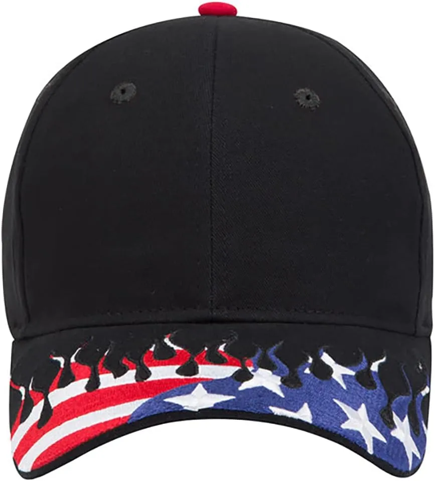 Ashen Fane Flame Design 6 Panel Structured Low Profile Brushed Cotton Twill Baseball Hat