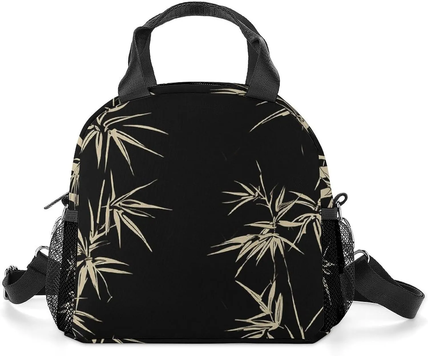 Asian Bamboo Lunch Bag for Women Men Insulated Lunch Box Leakproof Lunch Tote Bag for Picnic Work Beach