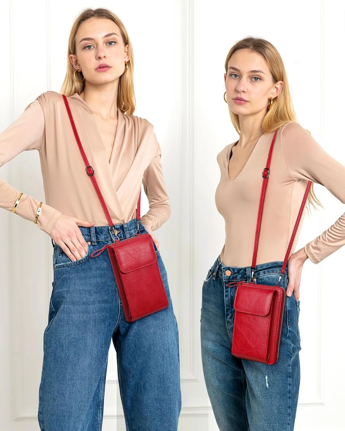 Badiya Small Crossbody Bag for Women, Cell Phone Purse Wallet, Vintage Shoulder Handbags with Credit Card Slots