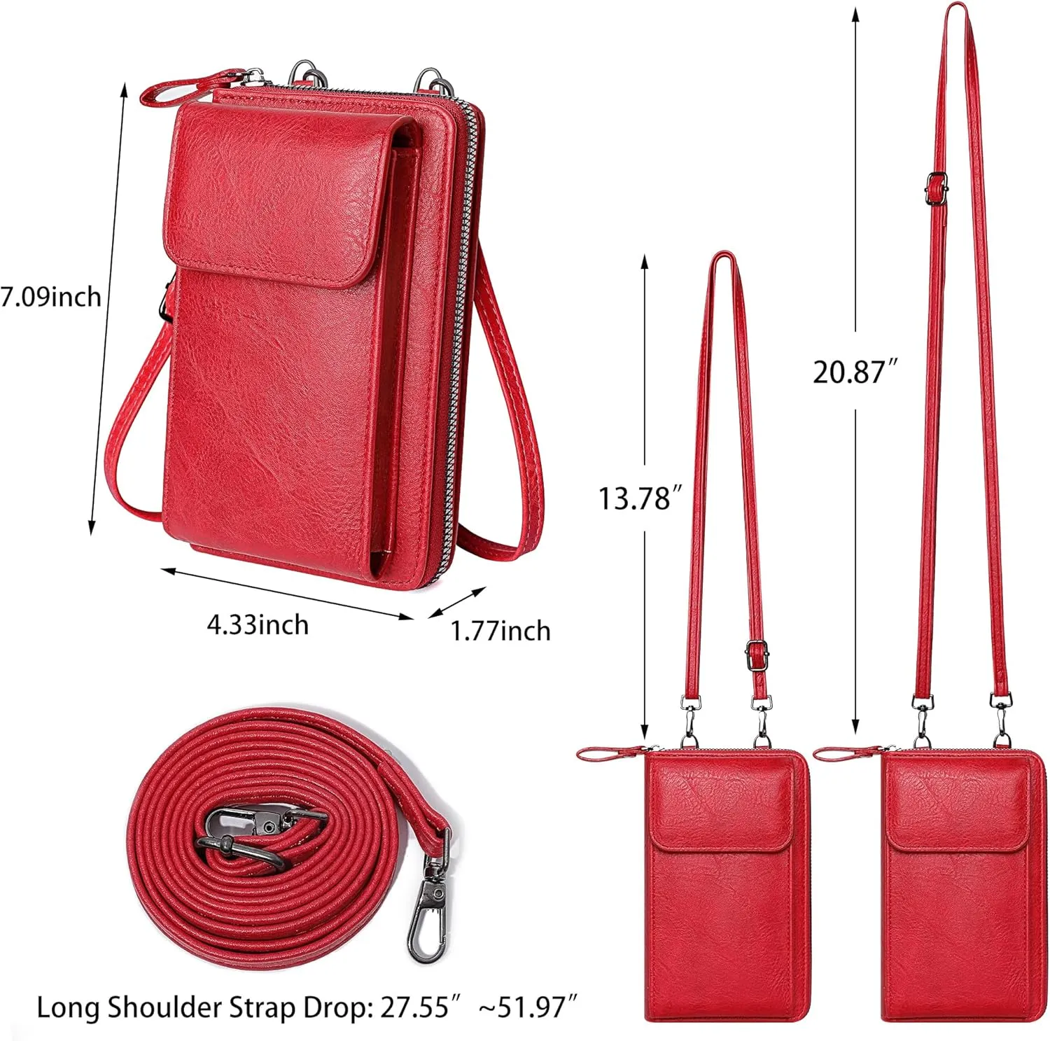 Badiya Small Crossbody Bag for Women, Cell Phone Purse Wallet, Vintage Shoulder Handbags with Credit Card Slots