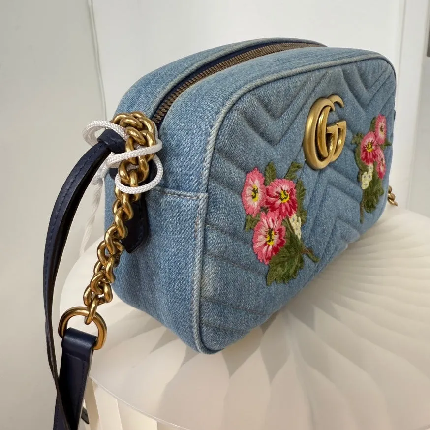 Bag Gucci Marmont Easy-to-use Crossbody Specialty items Camera LA24848 Denim Blue GG