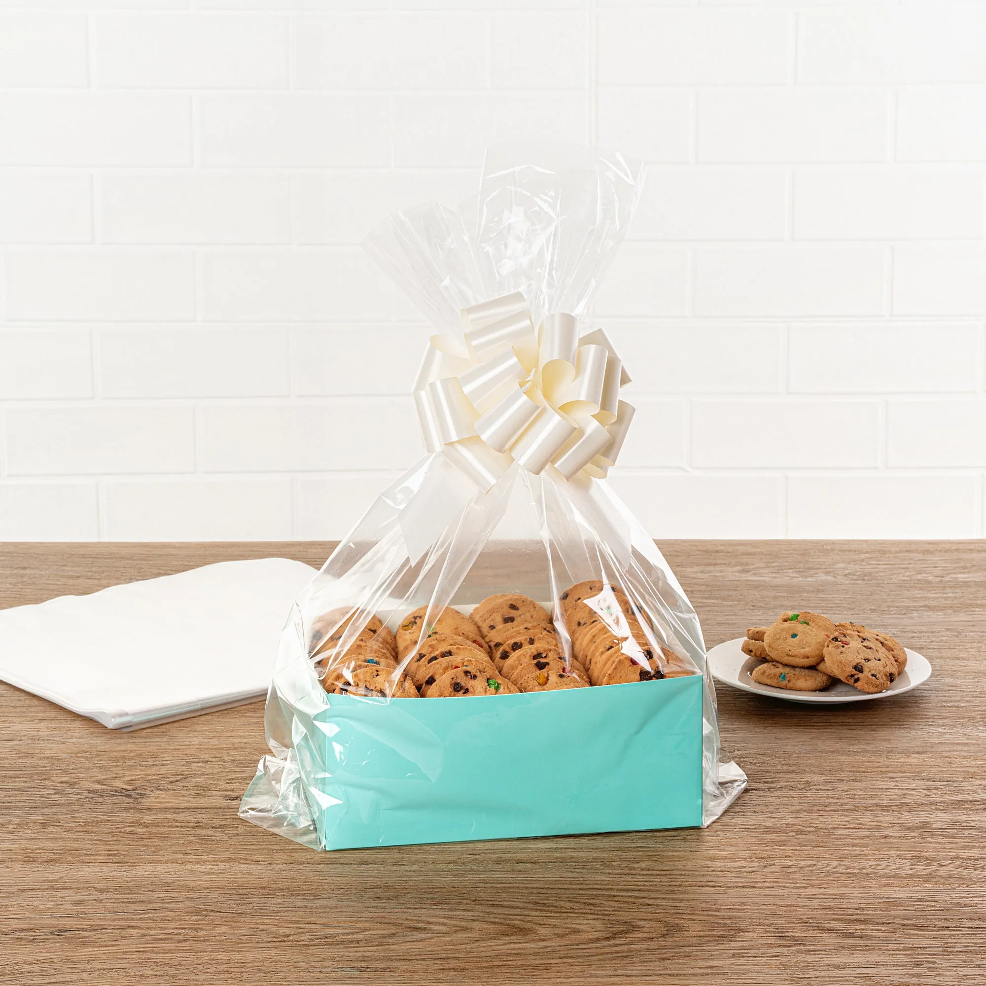 Bag Tek Clear Plastic Gift Basket Bag - Gusseted - 12" x 4" x 20" - 100 count box
