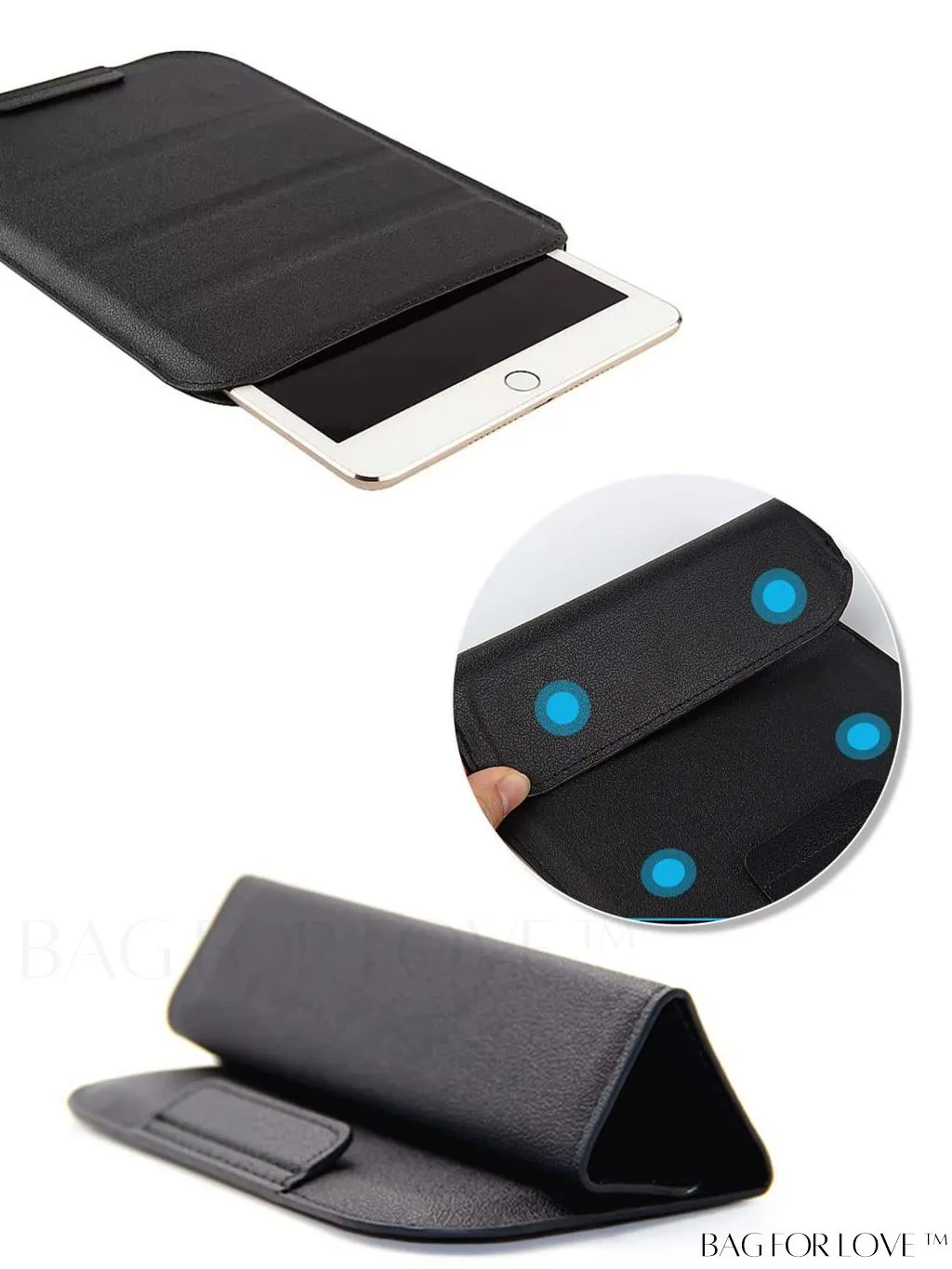 BagForLove - 10 Inch Foldable Tablet Bag with Bracket Sleeve - College Dorm Must-Have