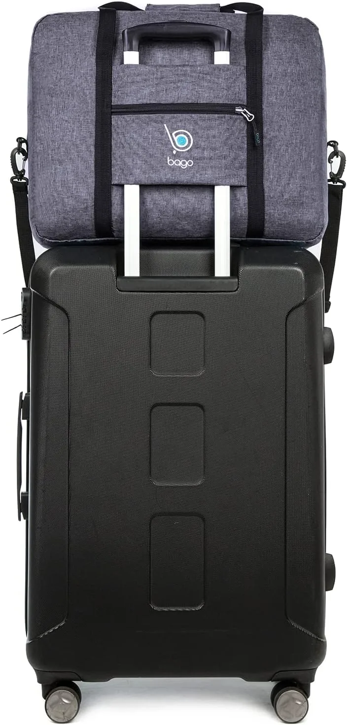 Bago Personal Item Travel Bag For Airlines - Fits As 18x14x8 inches Travel Bag Spirit & Frontier Airlines - Foldable Duffle Bag For Travel - Personal Item Bag Small Carry On Bag For Air Travel