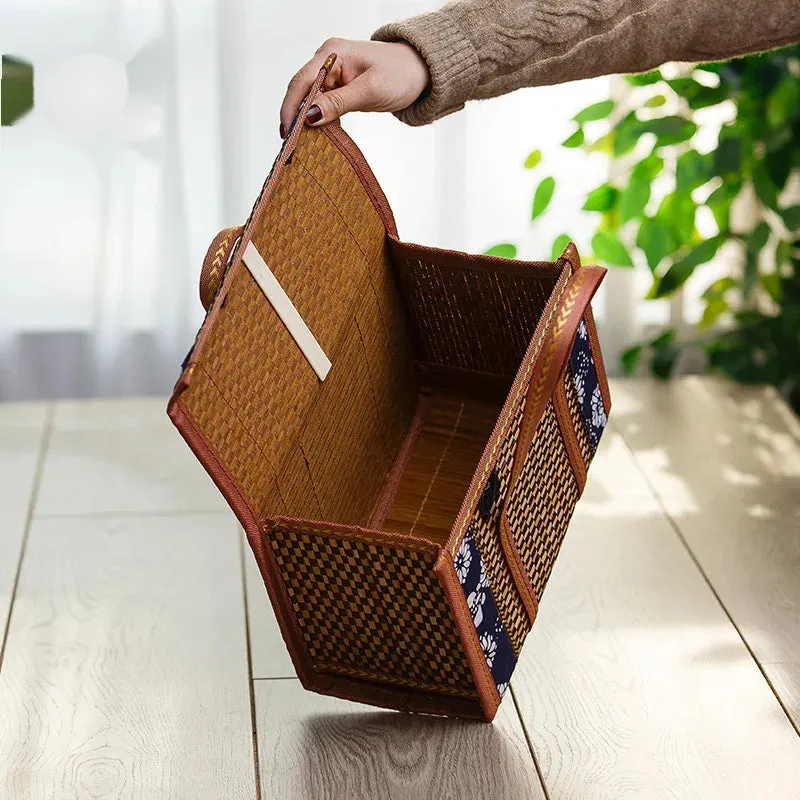 Bamboo Picnic Storage Basket