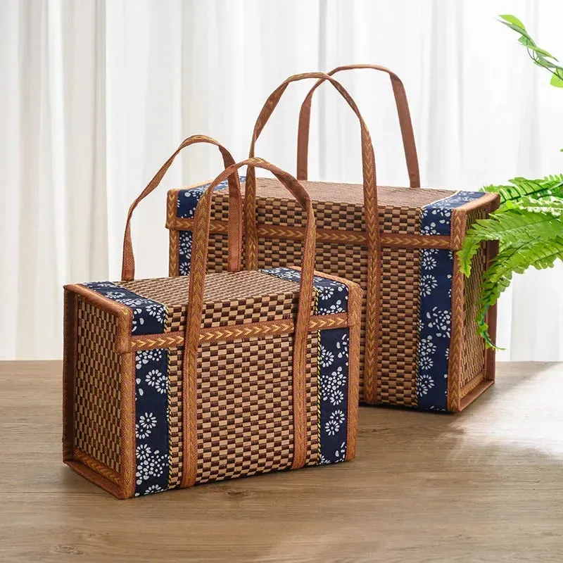 Bamboo Picnic Storage Basket