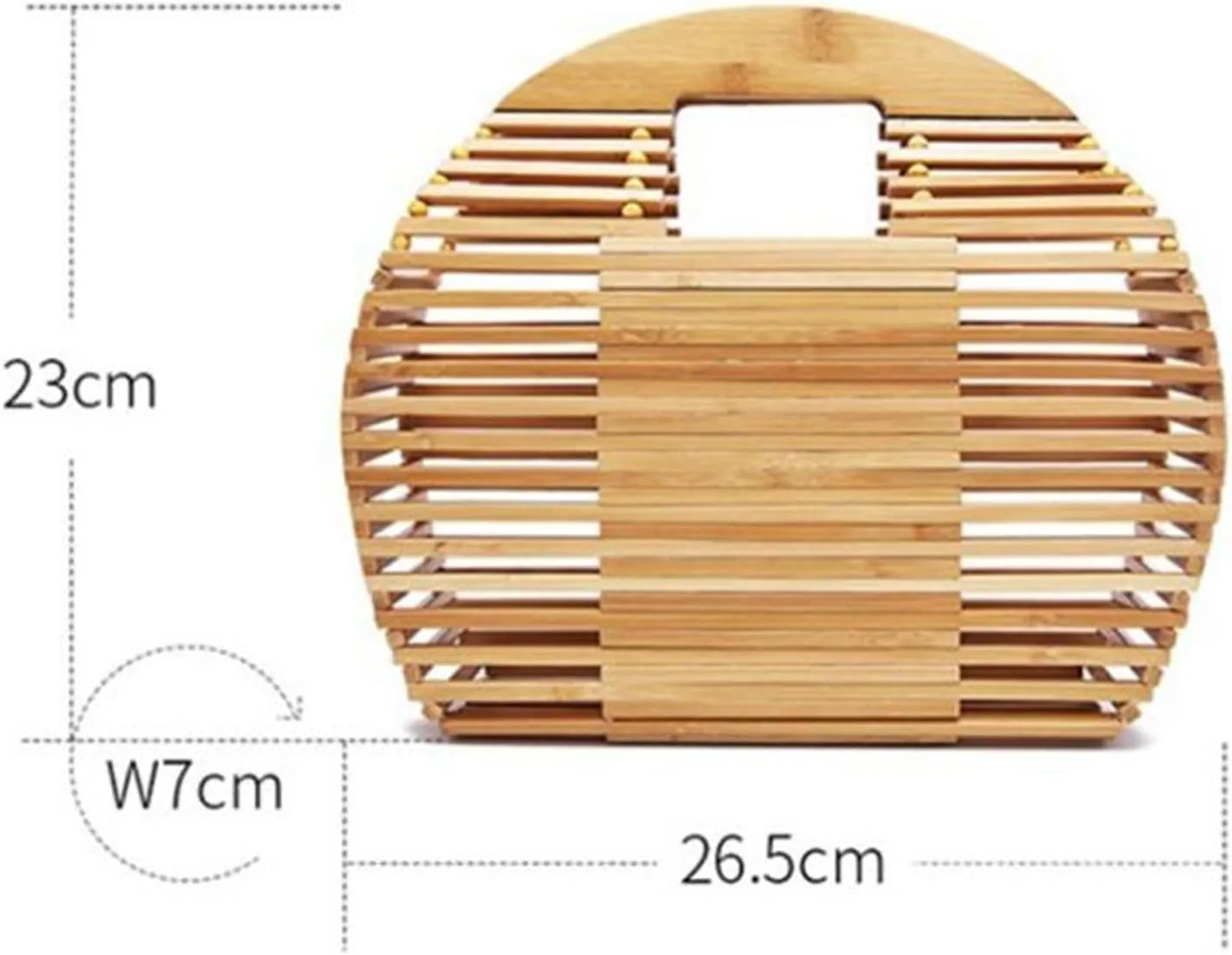 Bamboo Woven Bag Women's Handbag Tote Bamboo Bag Cosmetic Bag Beach Bag Beach Vacation Bag