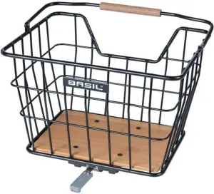 Basil, Nordland, Basket, Front or Rear, 40x32x30 cm, Black