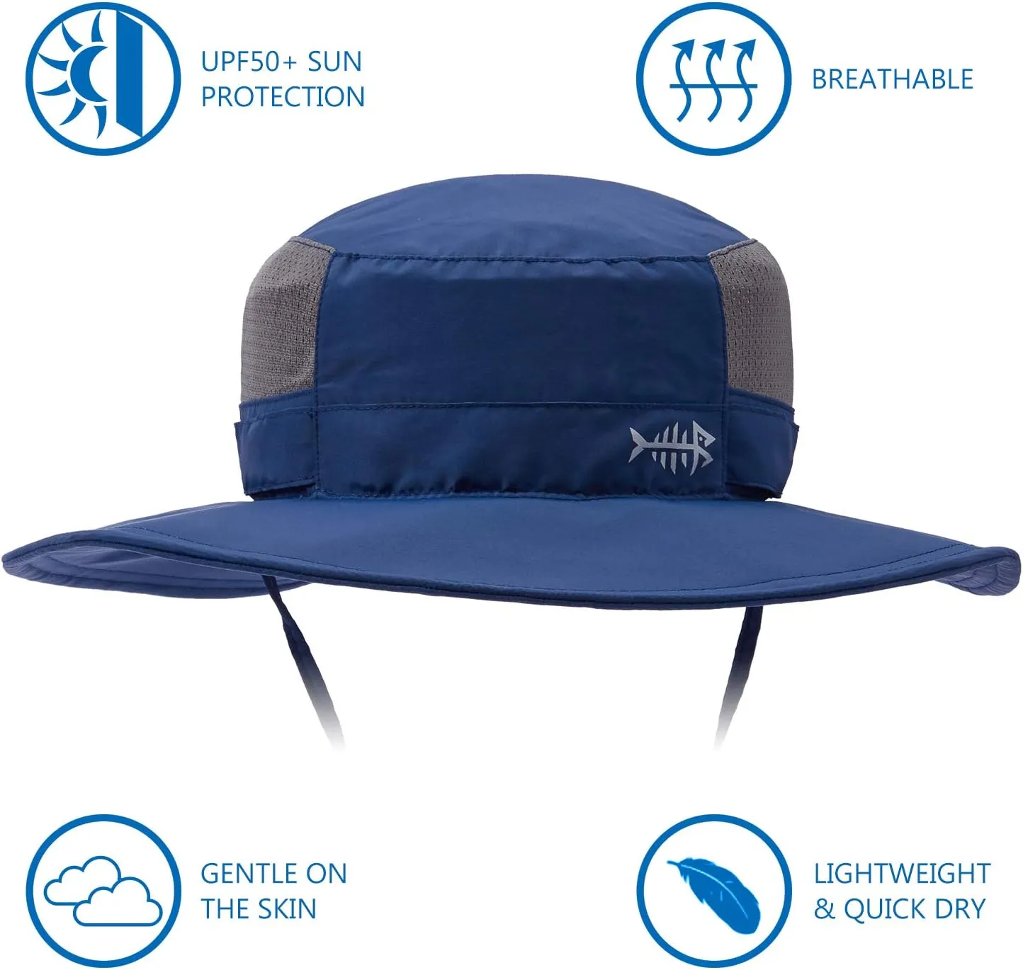 BASSDASH UPF 50  Sun Fishing Hat Water Resistant with Detachable Neck Flap