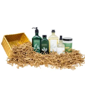 Bath & Body Works Aromatherapy Stress Relief EUCALYPTUS   SPEARMINT Gold Woven Basket 5 Piece Gift Set - Body Lotion - Body Wash   Foam Bath - Body Oil - Shower Steamers - Essential Oil Mist