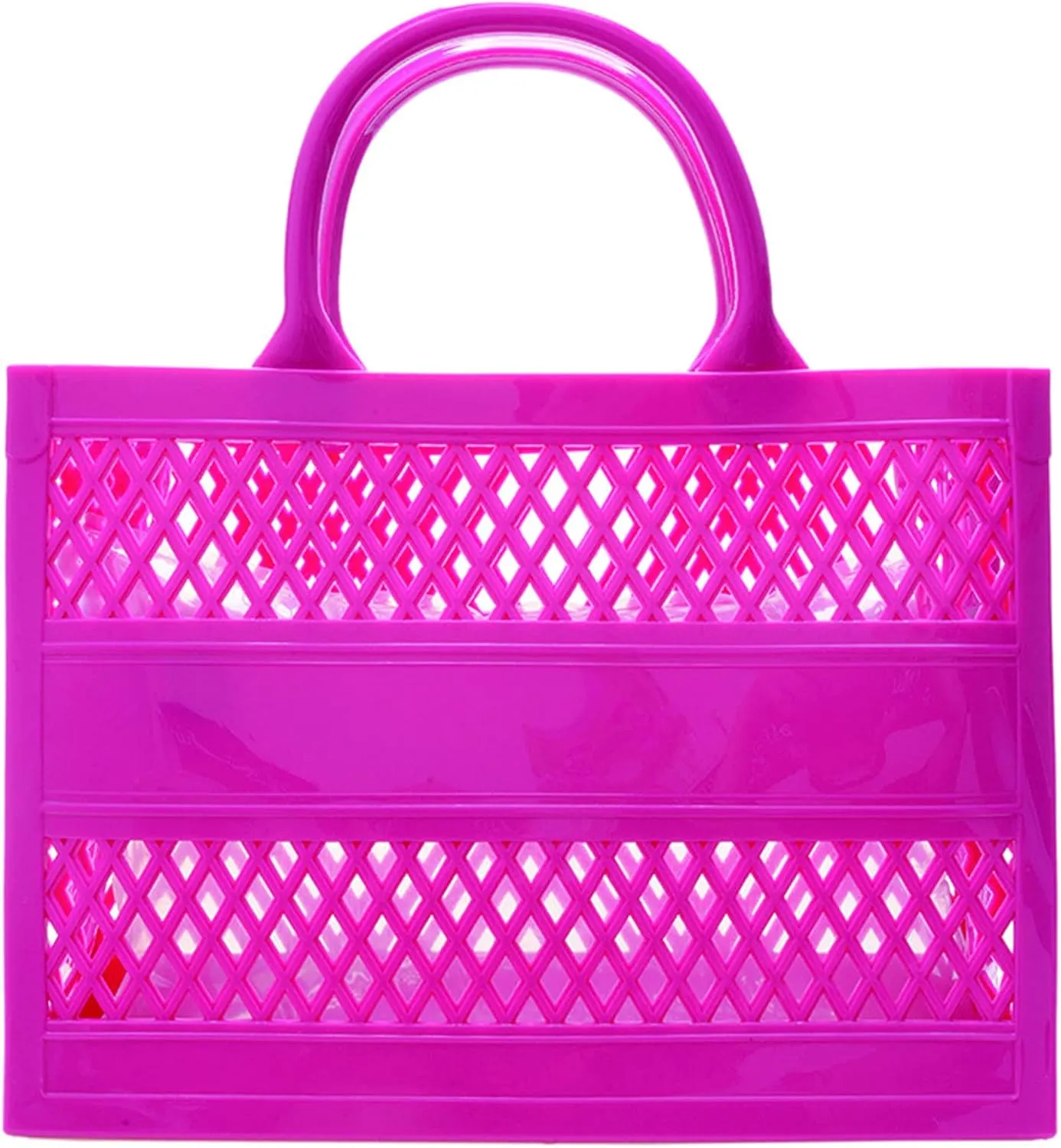 Beach Bag, Jelly Beach Bag Plastic Basket Purse, Flower Tote Bag Aesthetic, Gift Bag for Kids,Girls, Women