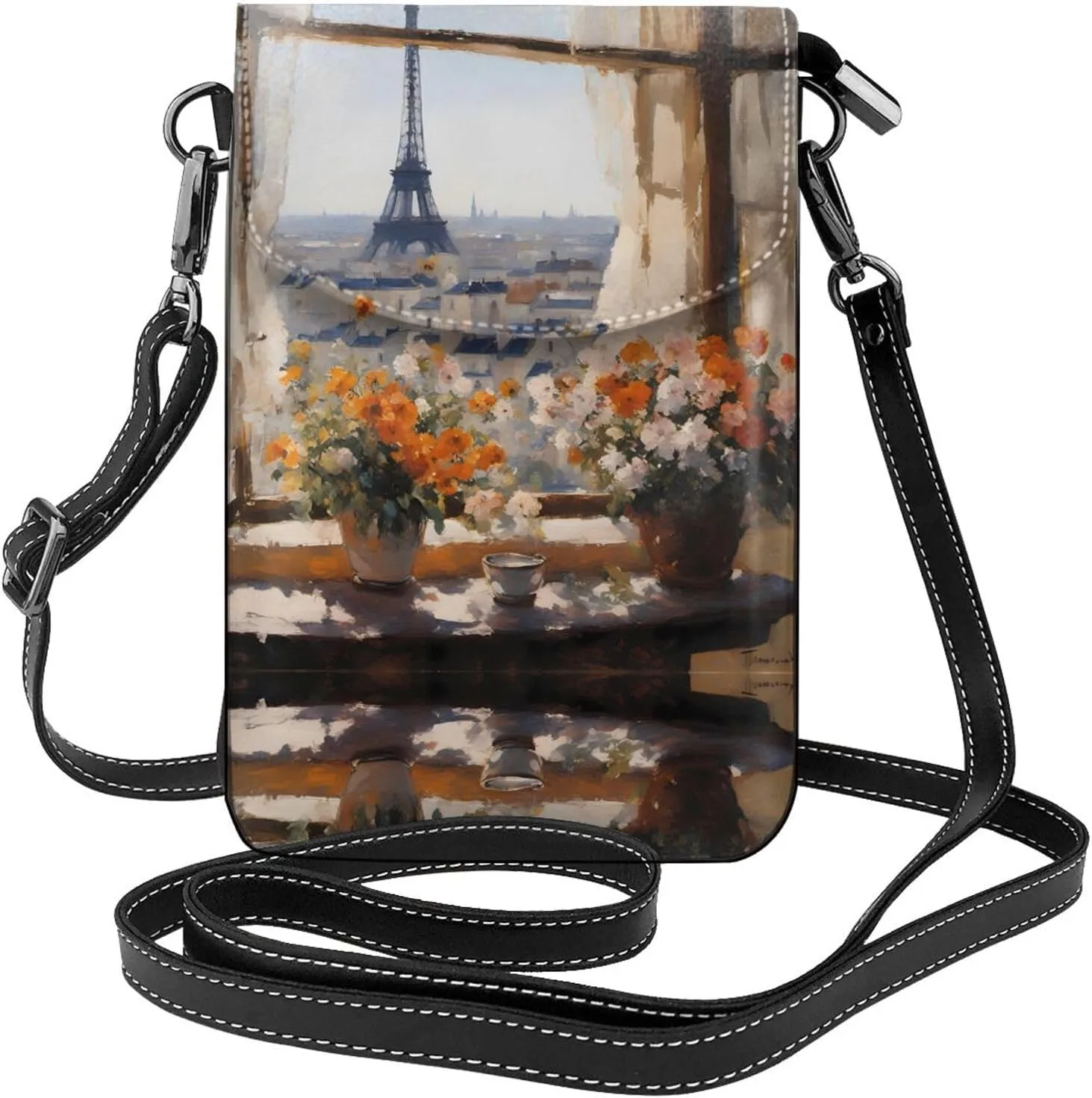 beautiful pylons in the distance Prints Leather Crossbody Flap Phone Bag - Versatile Gift for Women Walking, Camping, Shopping, and Travel