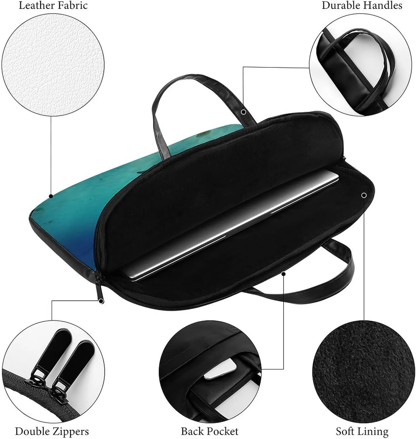 Beautiful Sunflower Laptop Bag for Women Handheld Leather Computer Bag Laptop Messenger Bag Briefcase