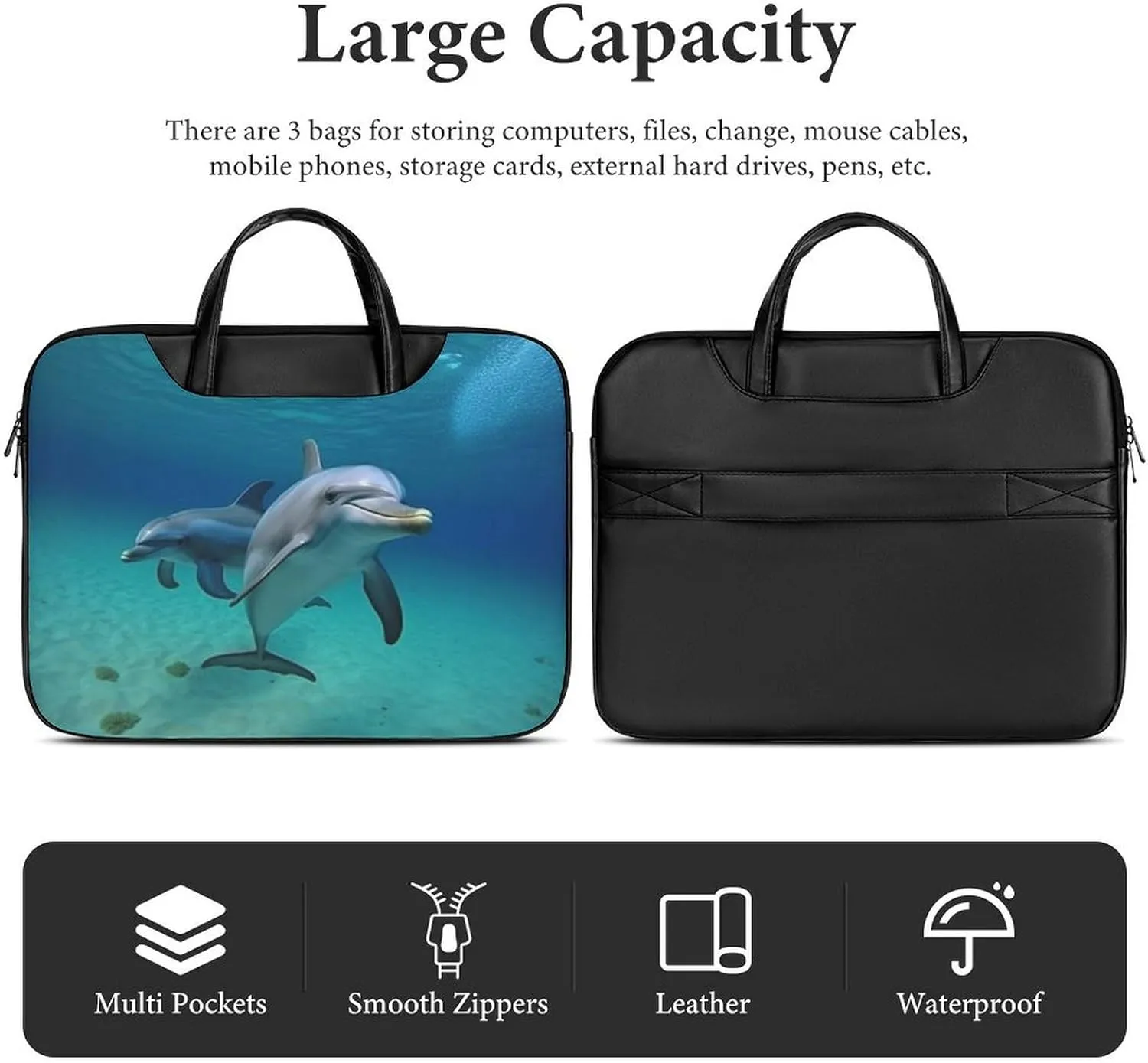 Beautiful Sunflower Laptop Bag for Women Handheld Leather Computer Bag Laptop Messenger Bag Briefcase