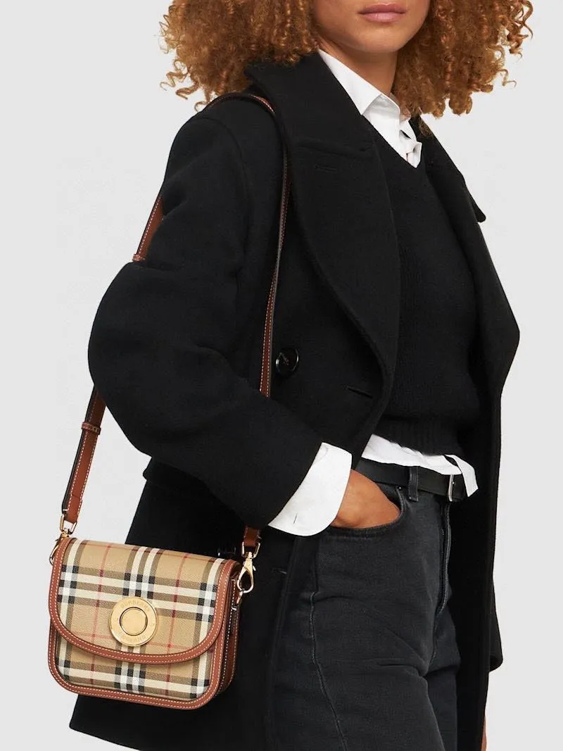 beige Shipping updates burberry Compact check bag messenger elizabeth