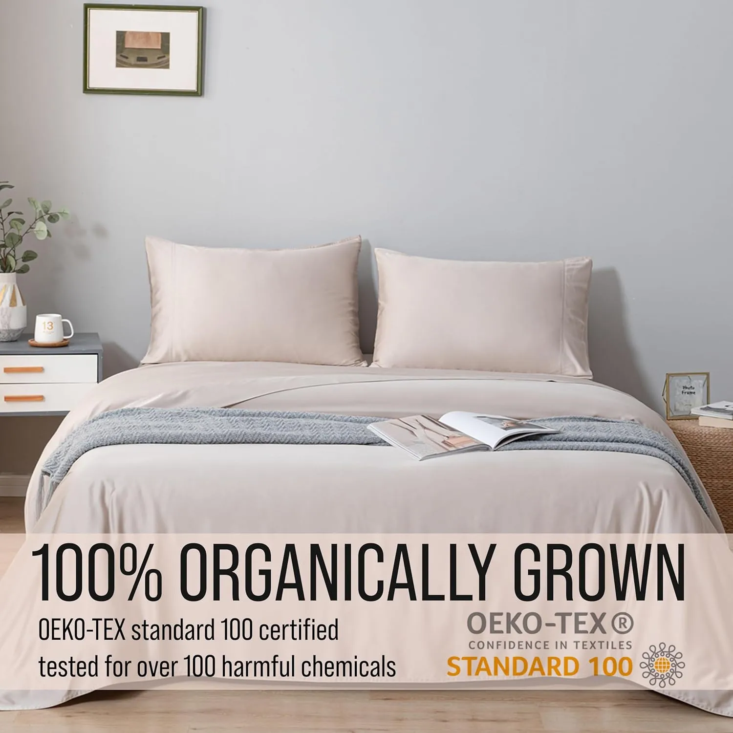 Bella Coterie Luxury Bamboo Viscose King Size Sheet Set | 100% Organically Grown | Ultra Soft | Cooling for Hot Sleepers | 18" Deep Pocket [Dune]