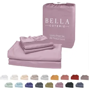 Bella Coterie Luxury Bamboo Viscose King Size Sheet Set | 100% Organically Grown | Ultra Soft | Cooling for Hot Sleepers | 18" Deep Pocket [Lilac]