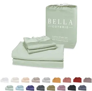 Bella Coterie Luxury Bamboo Viscose Split King Size Sheet Set | 100% Organically Grown | Ultra Soft | Cooling for Hot Sleepers | 18" Deep Pocket [Sea Glass]