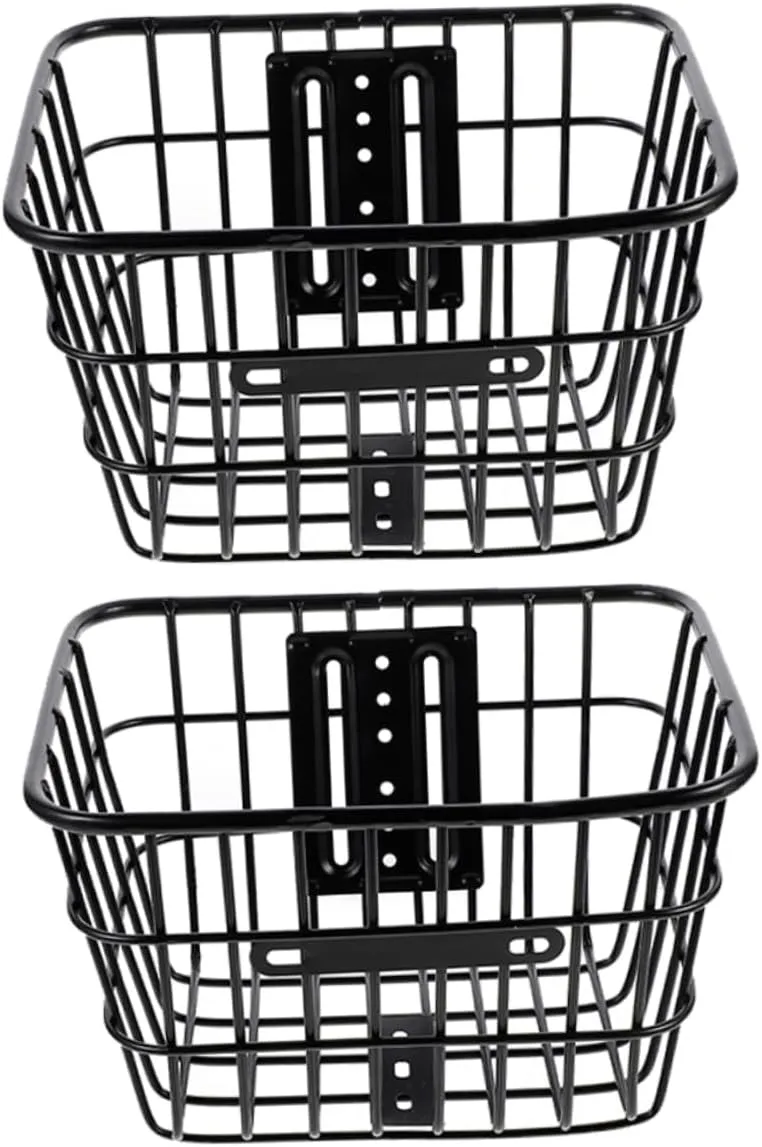 BESPORTBLE 2pcs Heavy Duty Basket Multi-use Rear Handlebar Storage Baskets Stable Metal for Cycling Capacity for Vegetables Essentials