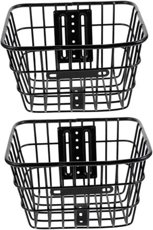 BESPORTBLE 2pcs Heavy Duty Basket Multi-use Rear Handlebar Storage Baskets Stable Metal for Cycling Capacity for Vegetables Essentials