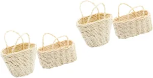 BESPORTBLE 2sets Mini House Furniture Dollhouse Miniature Basket Mini Basket for Decor Home Ornament Adornment 2pcs*2