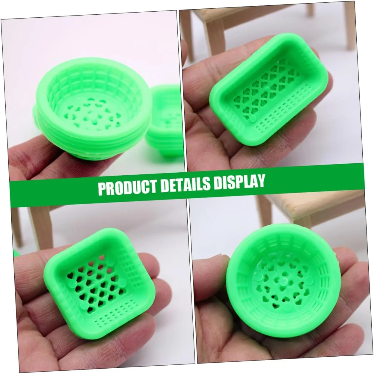 BESPORTBLE 5sets Miniature House Accessory Doll House Mini Food Basket Decorative Mini Storage Basket Model 30pcs*5