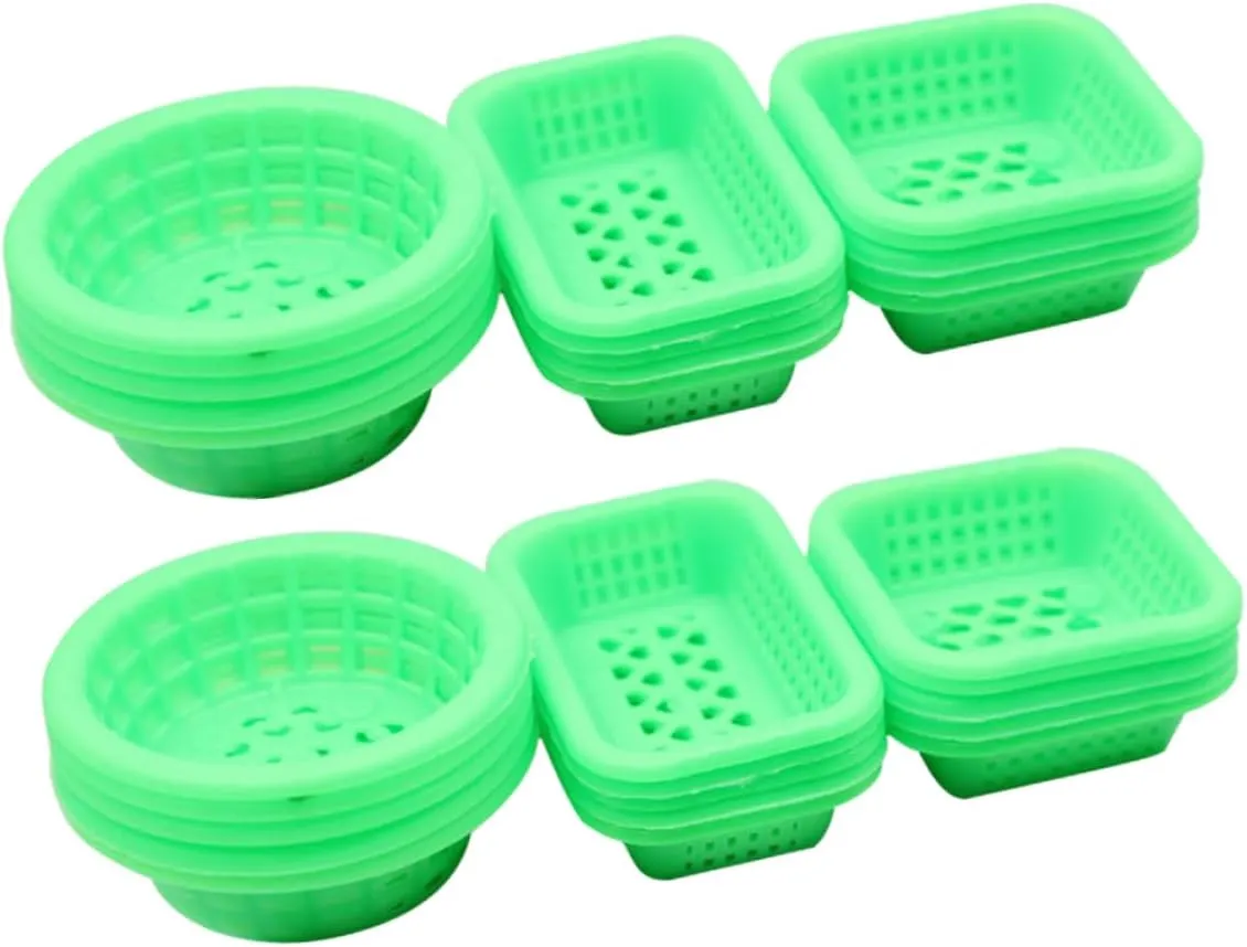 BESPORTBLE 5sets Miniature House Accessory Doll House Mini Food Basket Decorative Mini Storage Basket Model 30pcs*5