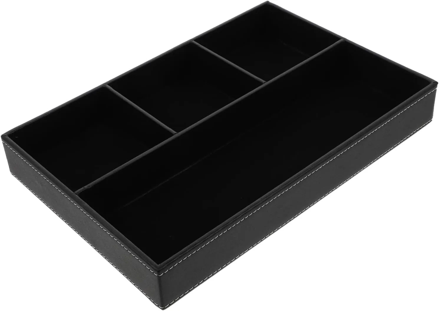 BESPORTBLE Jewelry Valet Tray Jewelry Trays Desk Organizer Catch Black Multi Compartments Basket