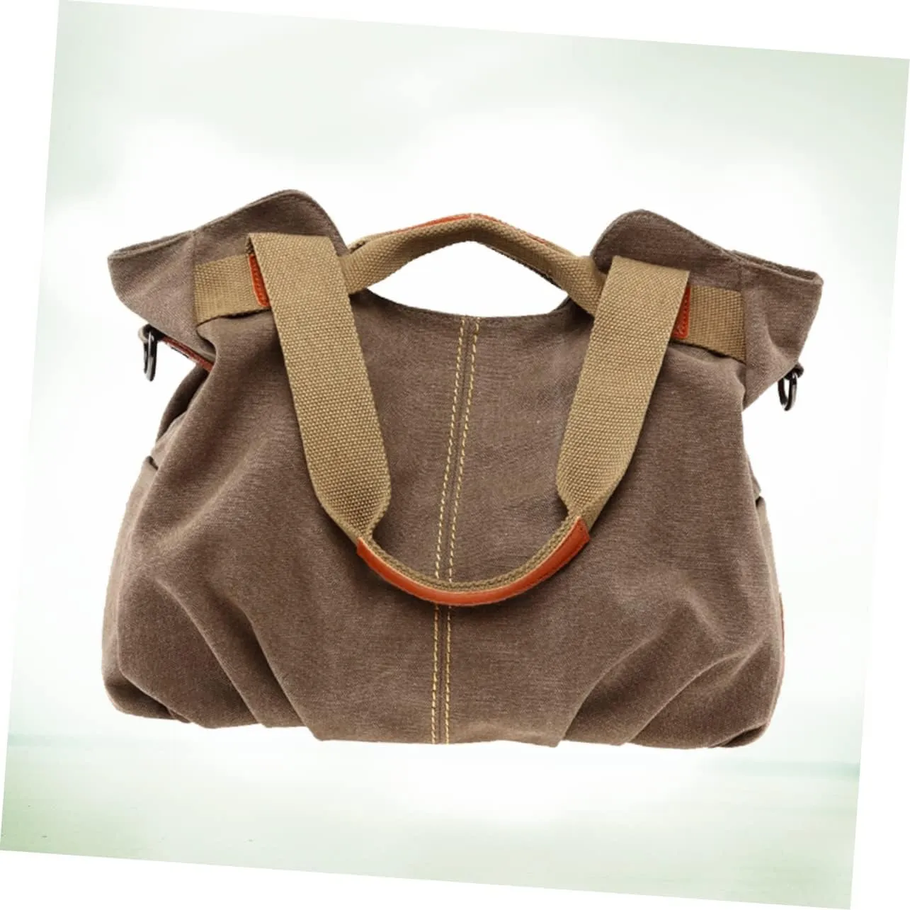 BESPORTBLE Women Handbag Strap Shoulder Canvas Small Duffle Bag Women Large Capacity Tote Shopping Bag Brown