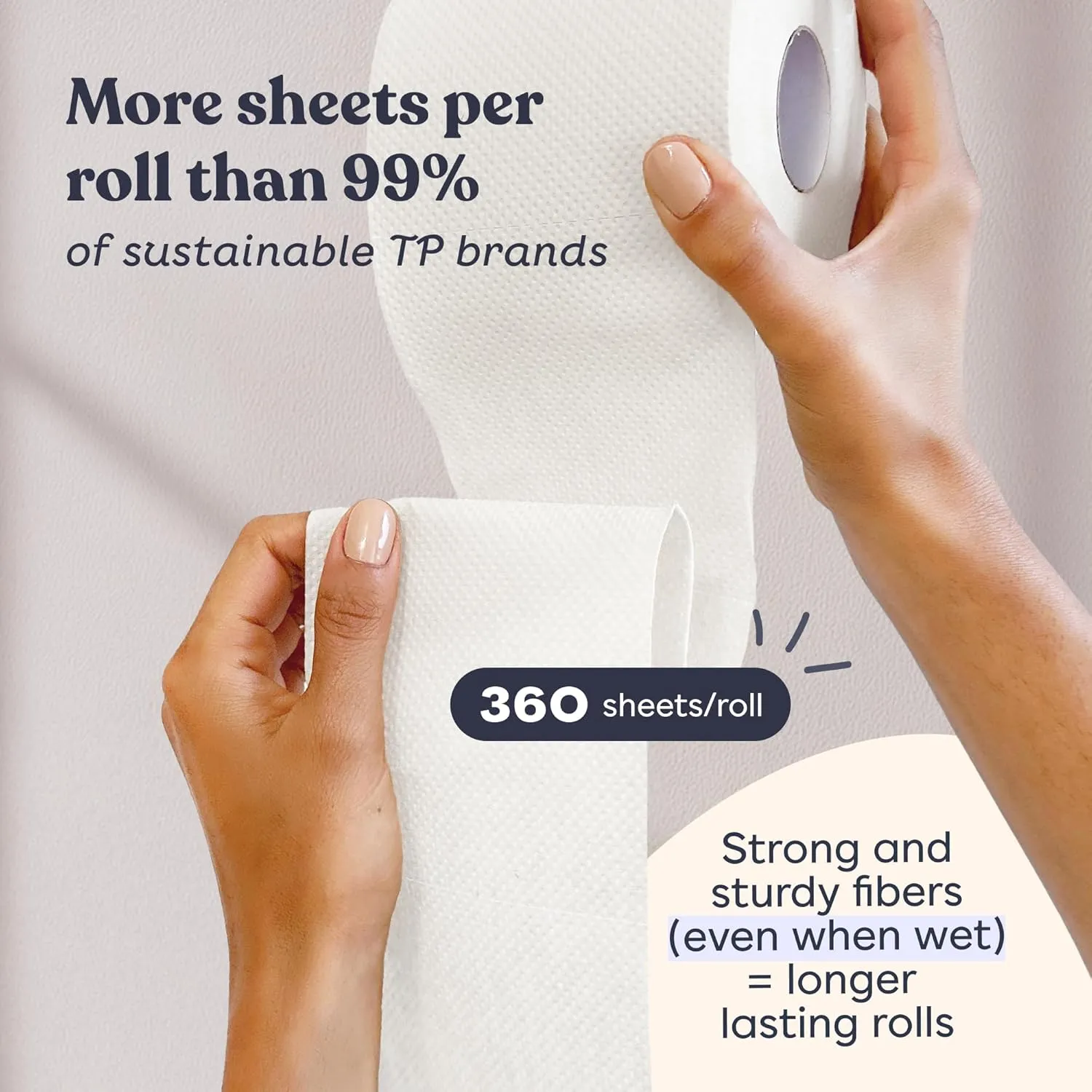 Betterway Bamboo Toilet Paper 3 Ply - Sustainable Toilet Tissue - 12 Double Rolls & 360 Sheets Per Roll - Septic Safe - Organic, Plastic Free - FSC Certified