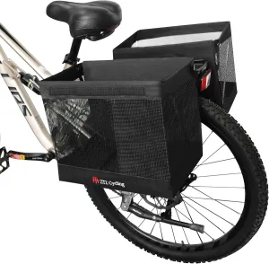 Bicycle Grocery Panniers, 2PCS Foldable Bike Panniers Bags for Rear Rack, Rear Bike Basket Ebike Rear Rack Bags for Shopping Cycling Traveling Commuting
