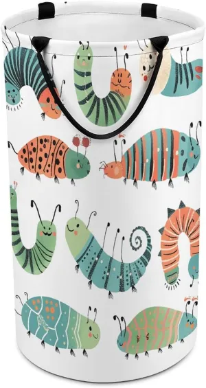 Big Laundry Basket, Many Caterpillars Pattern Printed Dirty Clothes Basket,household Dirty Clothes Bag with Handle Open Storage Basket